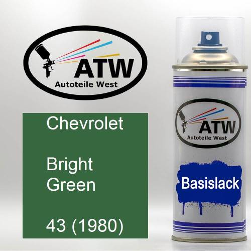 Chevrolet, Bright Green, 43 (1980): 400ml Sprühdose, von ATW Autoteile West.